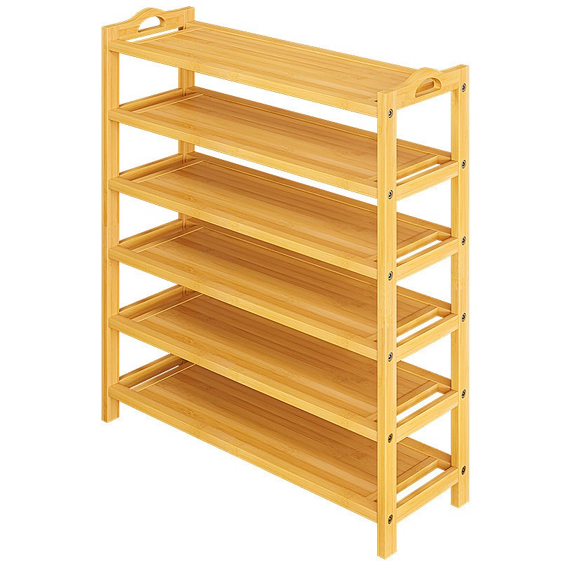 6 Layers Natural Wood Bamboo Shelf Entryway Storage Shoe Rack Home