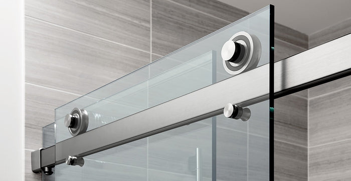 Frameless Glass Sliding Door Shower Screen Rail in White