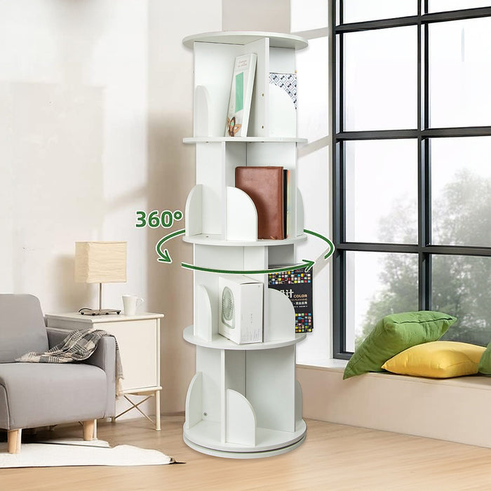 360-degree Rotating 4 Tier Display Shelf Bookcase Organiser