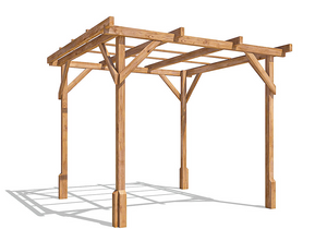 Wooden Pergola Gazebo Shed - 2x2m