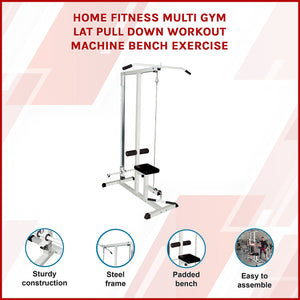 HOME FITNESS MUTLI GYM LAT PULL DOWN WORKOUT MACHINE BENCH