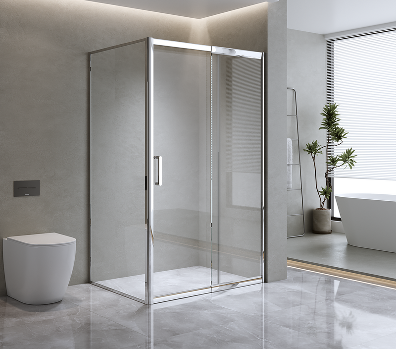 Adjustable 1500x920mm Single Door Corner Sliding Glass Shower Screen in ...