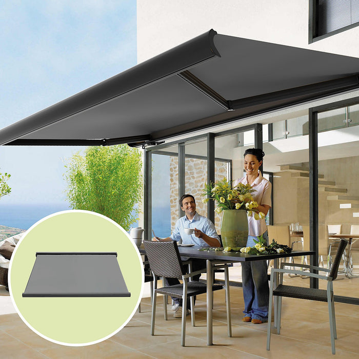 Retractable Heavy Duty Cassette Awning 5.5x3m Grey