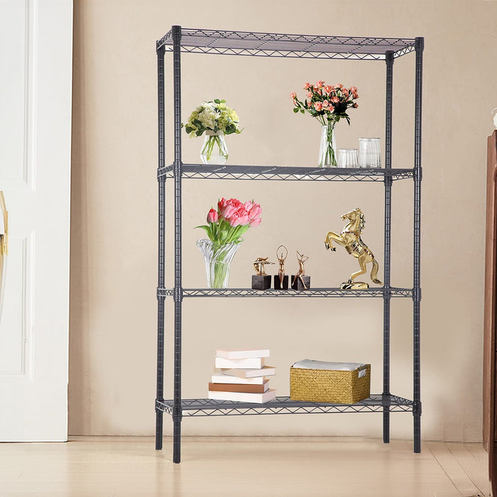 Modular Wire Storage Shelf 900 x 450 x 1800mm Steel Shelving - Baking Black Technology