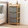 Bamboo Shelf with Storage Hamper - Wooden Bamboo Removable Bags