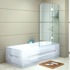 Frameless Glass Bath Screen 120 x 145cm Chrome