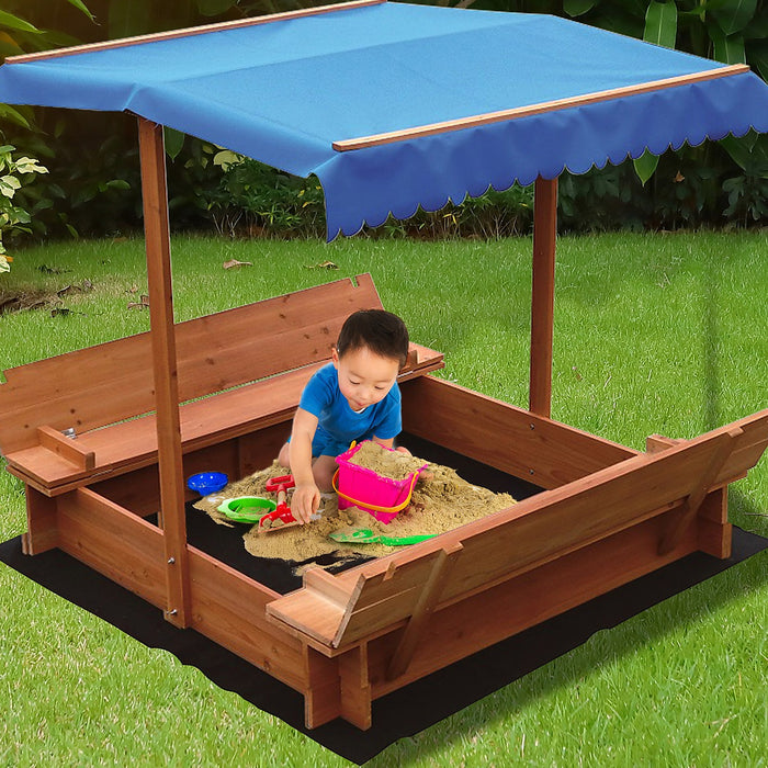 Kids Wooden Toy Sandpit with Canopy