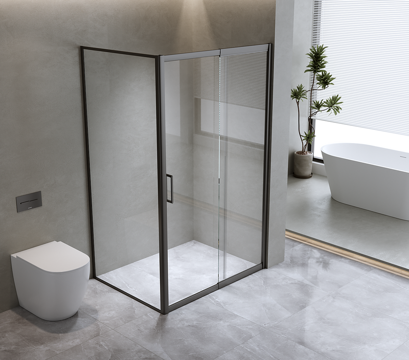 150mm Adjustable (2000x920mm) Single Door Corner Sliding Glass Shower ...