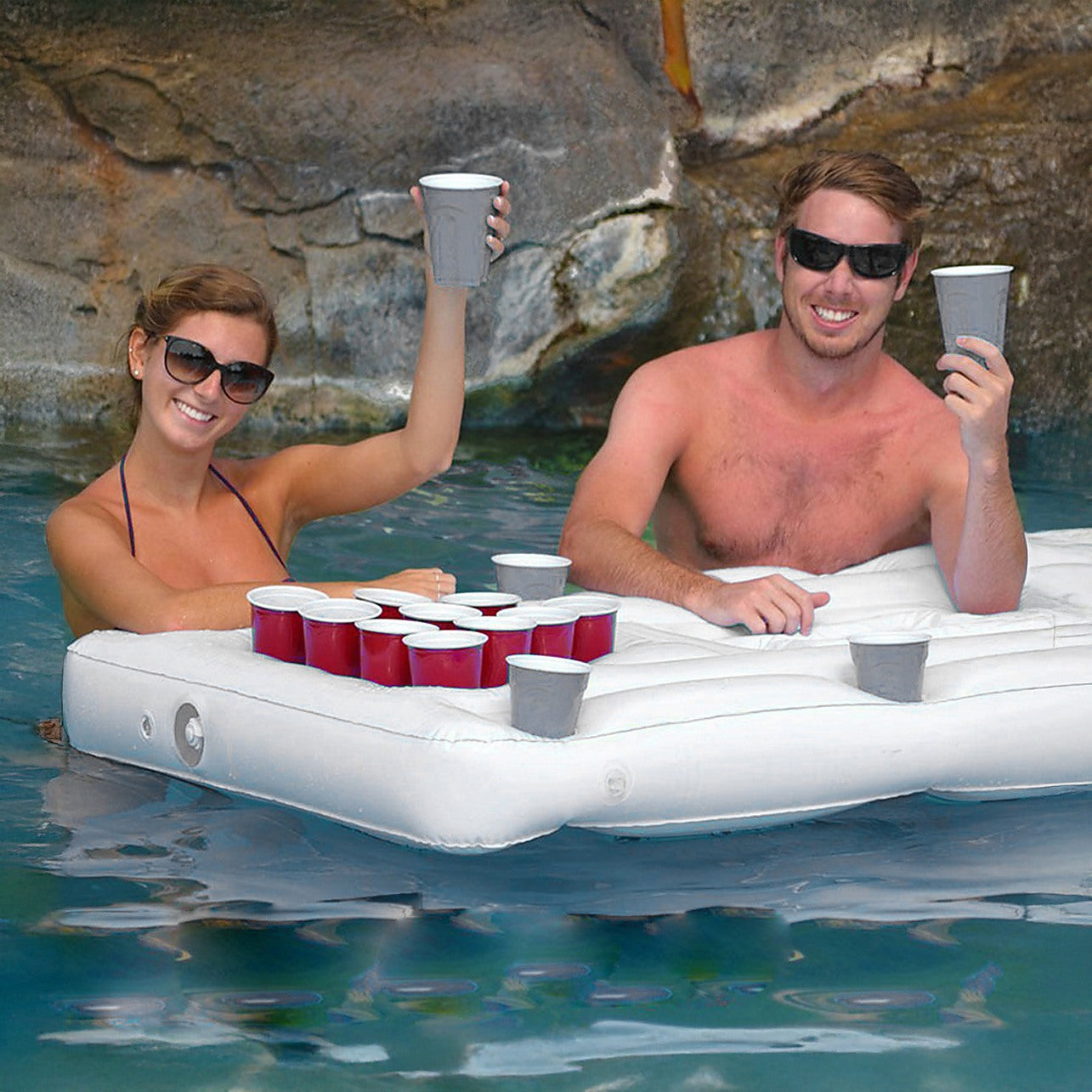 Inflatable pool beer pong online