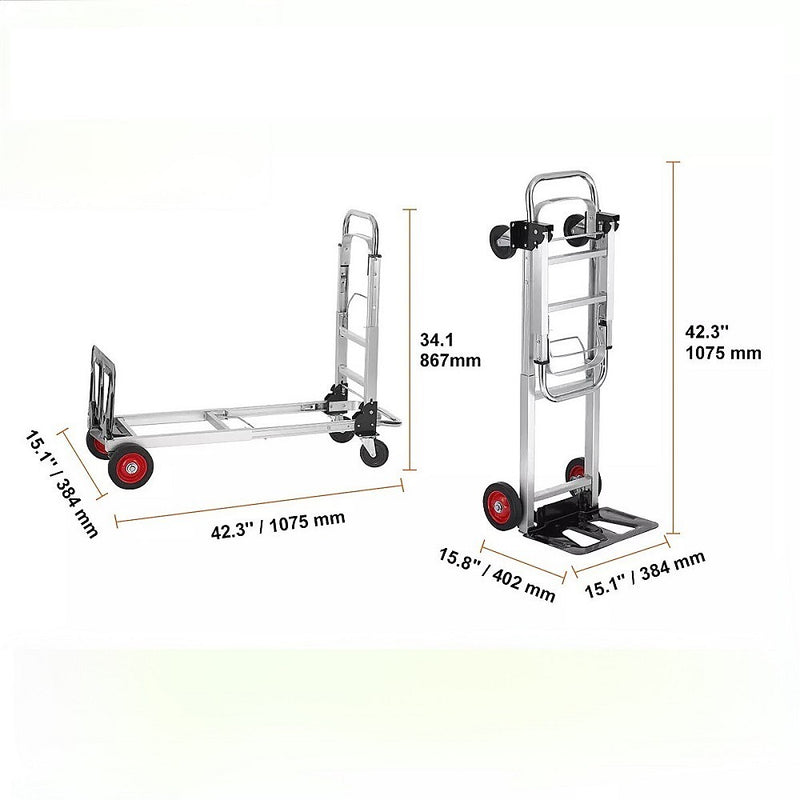 Hand Truck 2 in 1 Folding Dolly Cart 180kg Capacity Heavy Duty ...