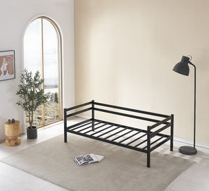 Single Daybed Metal Frame Sofa Premium Black Day Bed Steel Support