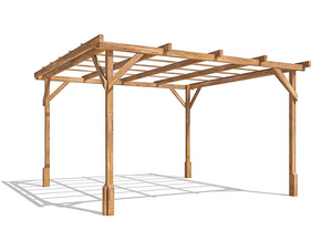 Wooden Pergola Gazebo Shed - 3x3m