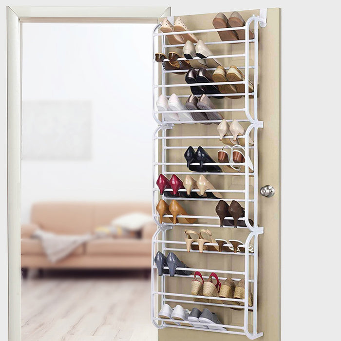 36 Pair Shoe Holder Organiser Over The Door Hanging Shelf Rack Storage Hook Furniture Home Furniture