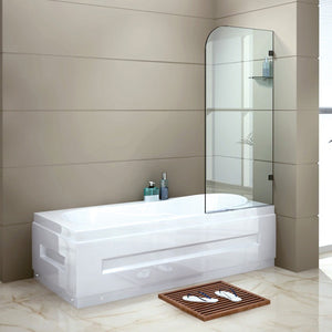 Frameless Glass Bath Screen 70 x 145cm Chrome