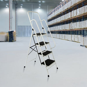 Foldable Non Slip 4 Step Steel Ladder