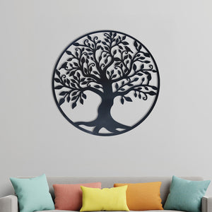 99cm Black Tree of Life Wall Art Hanging Metal Iron Sculpture Garden