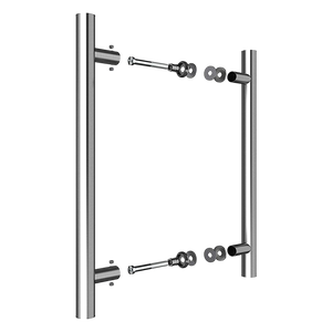 Round 300mm Push Pull Stainless Steel Door Handle Entrance Entry Shower  Glass - DIY & Renovation > Barn Door Hardware