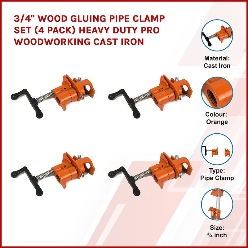 3-4-wood-gluing-pipe-clamp-set-4-pack-heavy-duty-pro-woodworking