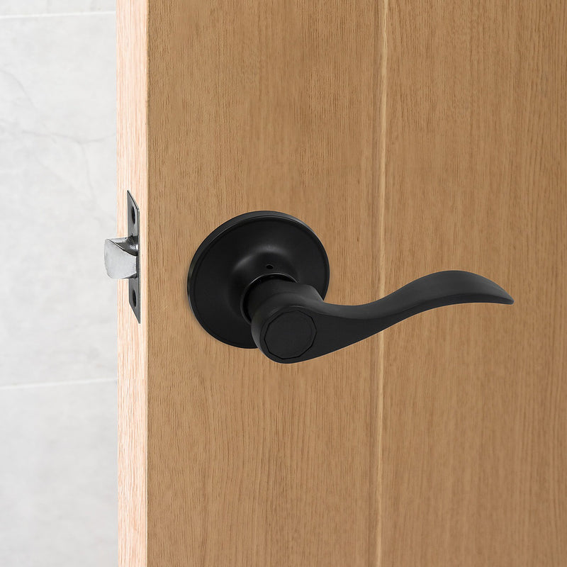 Door Handle Set Lever Passage Function Black - Passage - Black - DIY ...