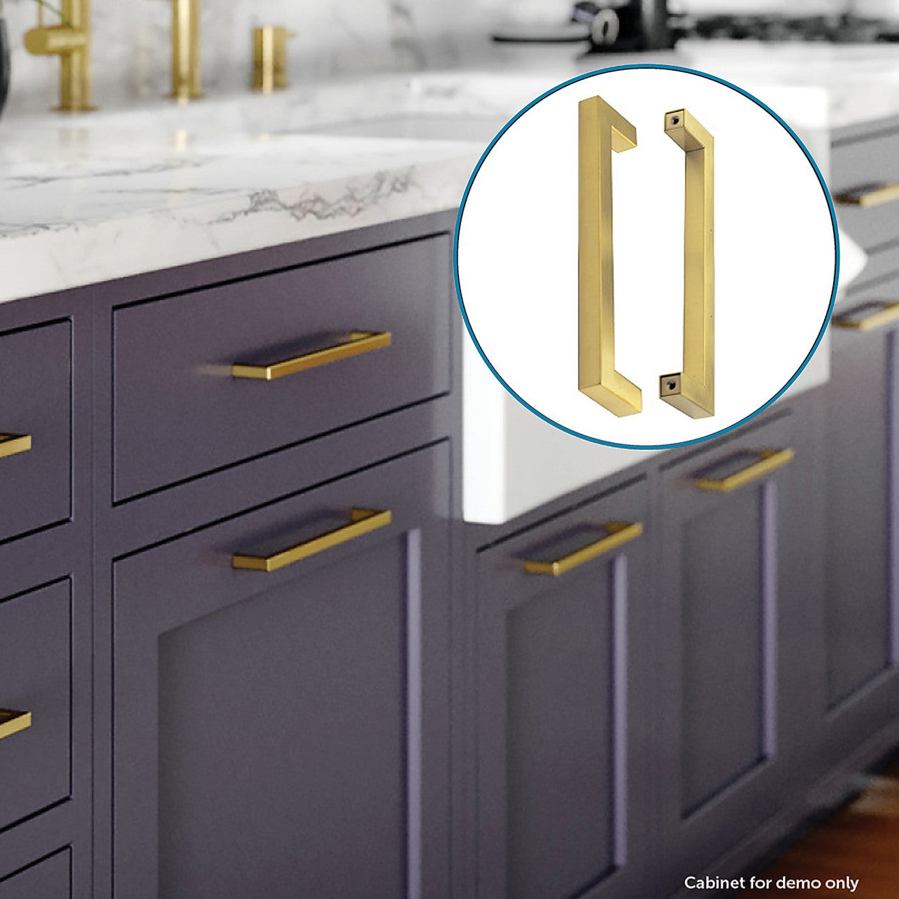 Brushed Brass Kitchen Cabinet Hardware Design Ideas