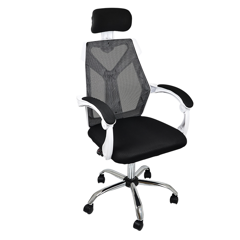 Office Chair Gaming Computer Chairs Mesh Back Foam Seat - White ...