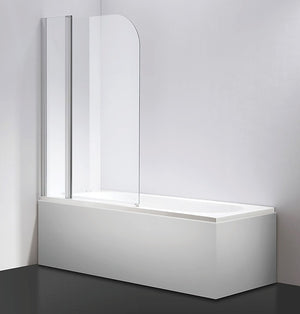 180° Chrome Pivot Door 6mm Safety Glass Bath Shower Screen By Della Francesca - 100 x 140cm