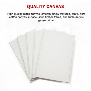 5 pack of 20x30cm Artist Blank Stretched Canvas Canvases Art Large